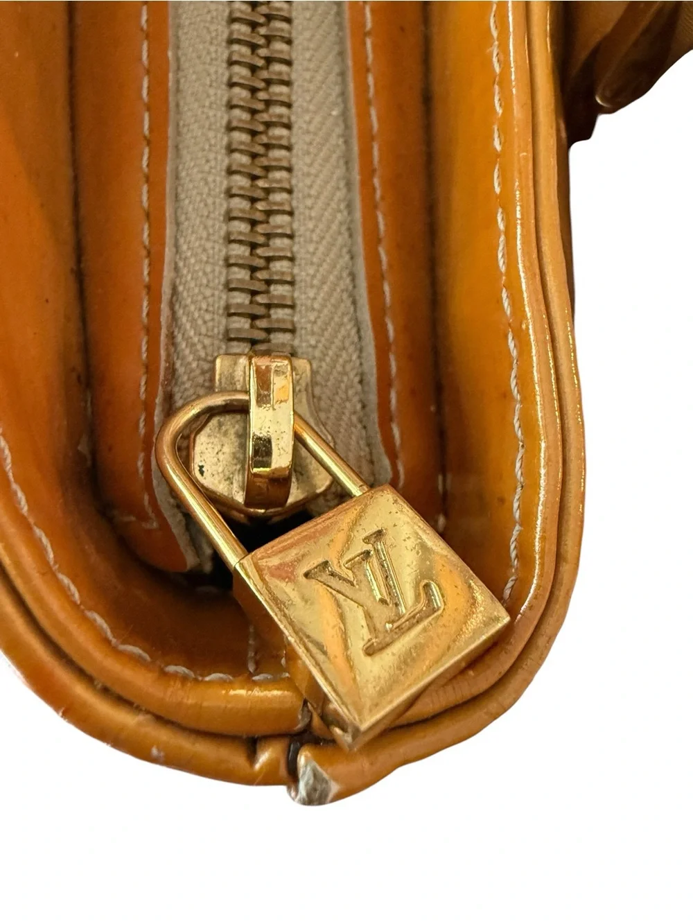 Louis Vuitton Vintage Yellow Vernis Houston Patent Leather Tote